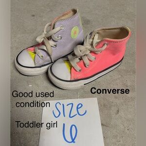 Converse Kids Toddler girl High-Top Sneakers - Pink and Purple